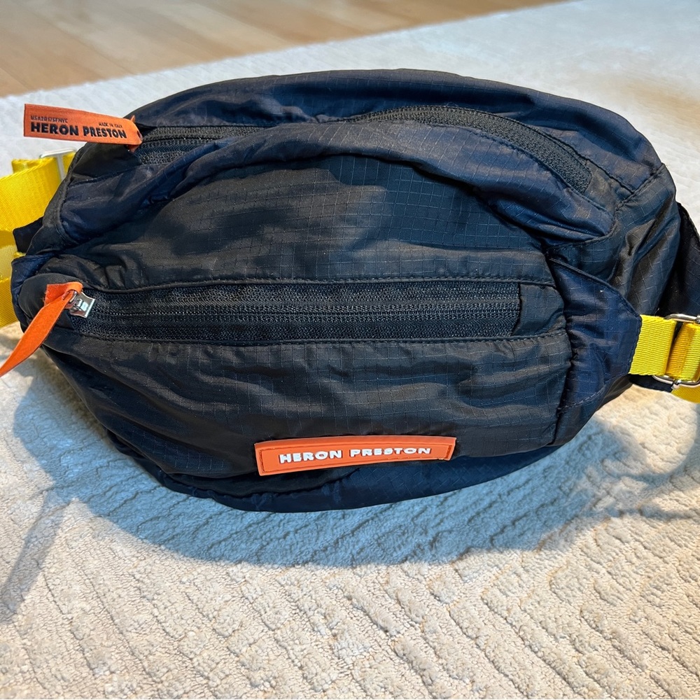 Heron Preston HP Fanny Pack Black Yellow Crossbody Made In Italy - Picture 4 of 14
